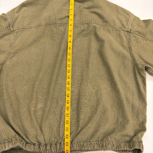AMERICAN EAGLE HOODED WOMEN DRAWSTRING PULLOVER JACKET SHIRT OLIVE GREEN Sz XL - Picture 12 of 13